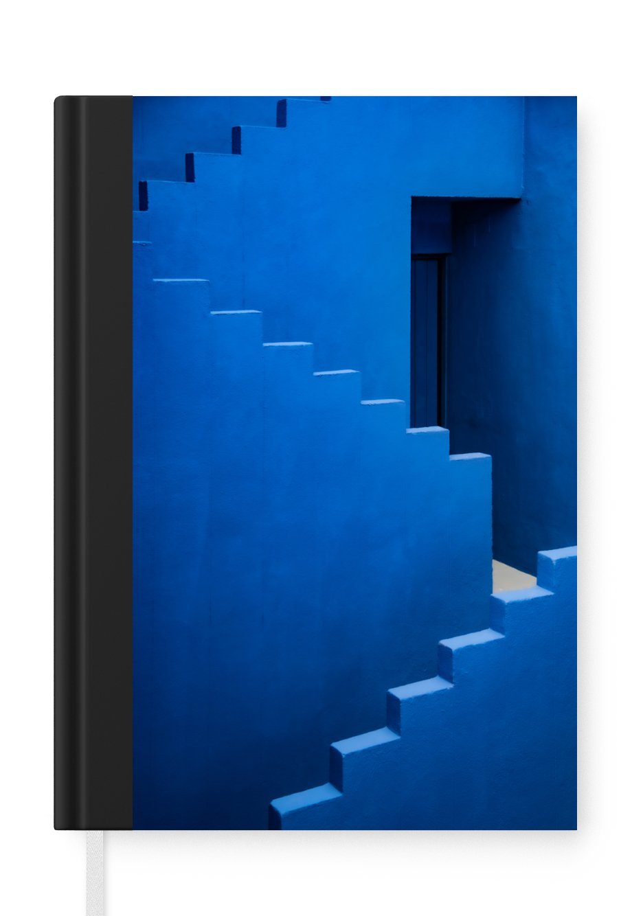 MuchoWow Notizbuch Blau - Treppe - Architektur - Gebäude, Journal, Merkzettel, Tagebuch, Notizheft, A5, 98 Seiten, Haushaltsbuch