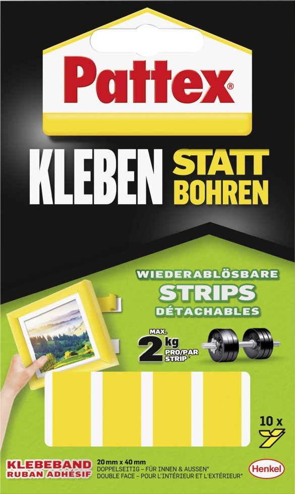 Pattex Klebehaken Pattex Kleben statt Bohren Klebe-Strips 10