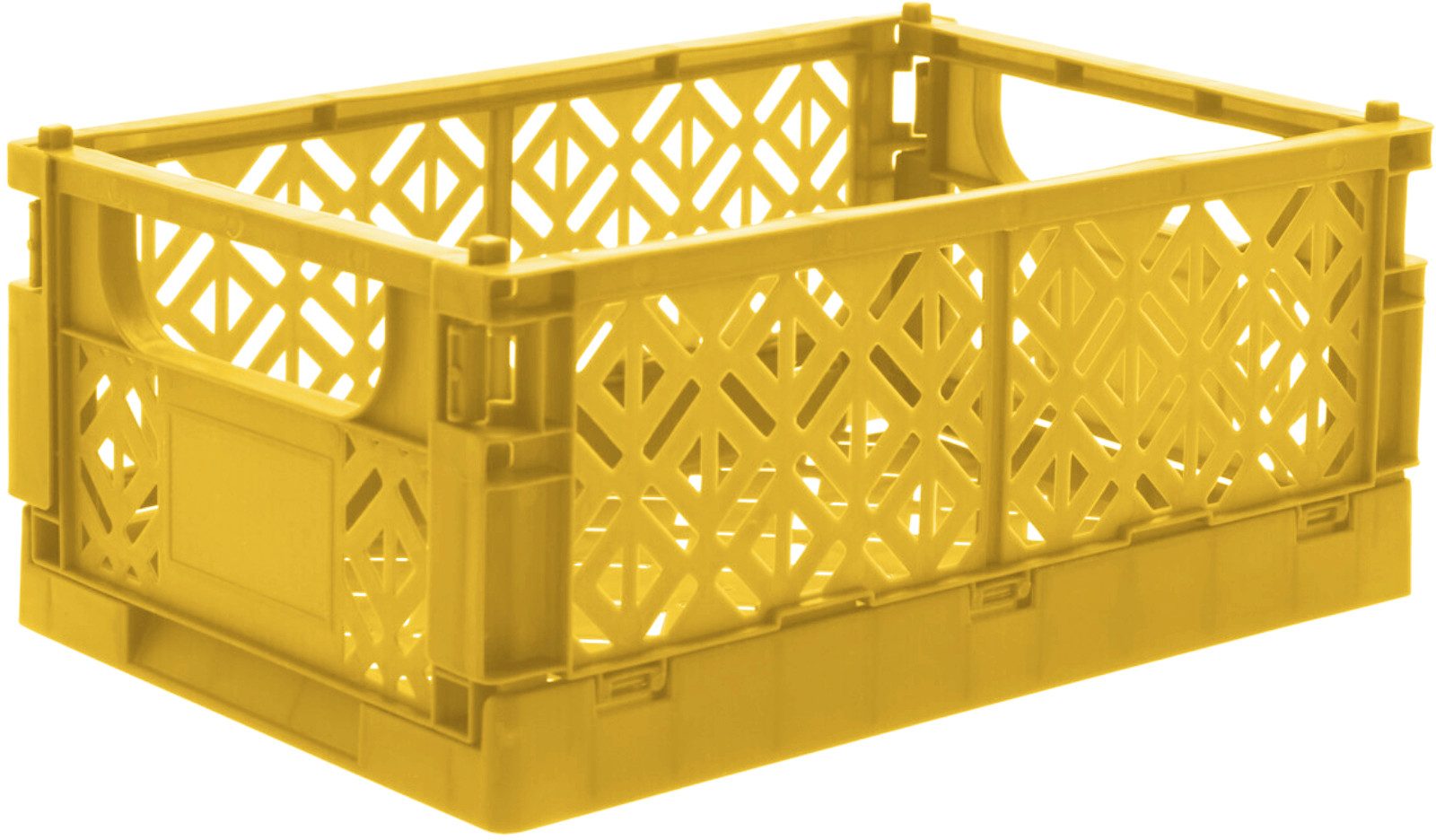 Koopman Klappbox Transportbox Kleinteilebox Faltbox 25x16x10cm 2 er Set, Gelb, Faltbar, Kunststoff, Tragegriffe, Stabil – Bild 2 von 5