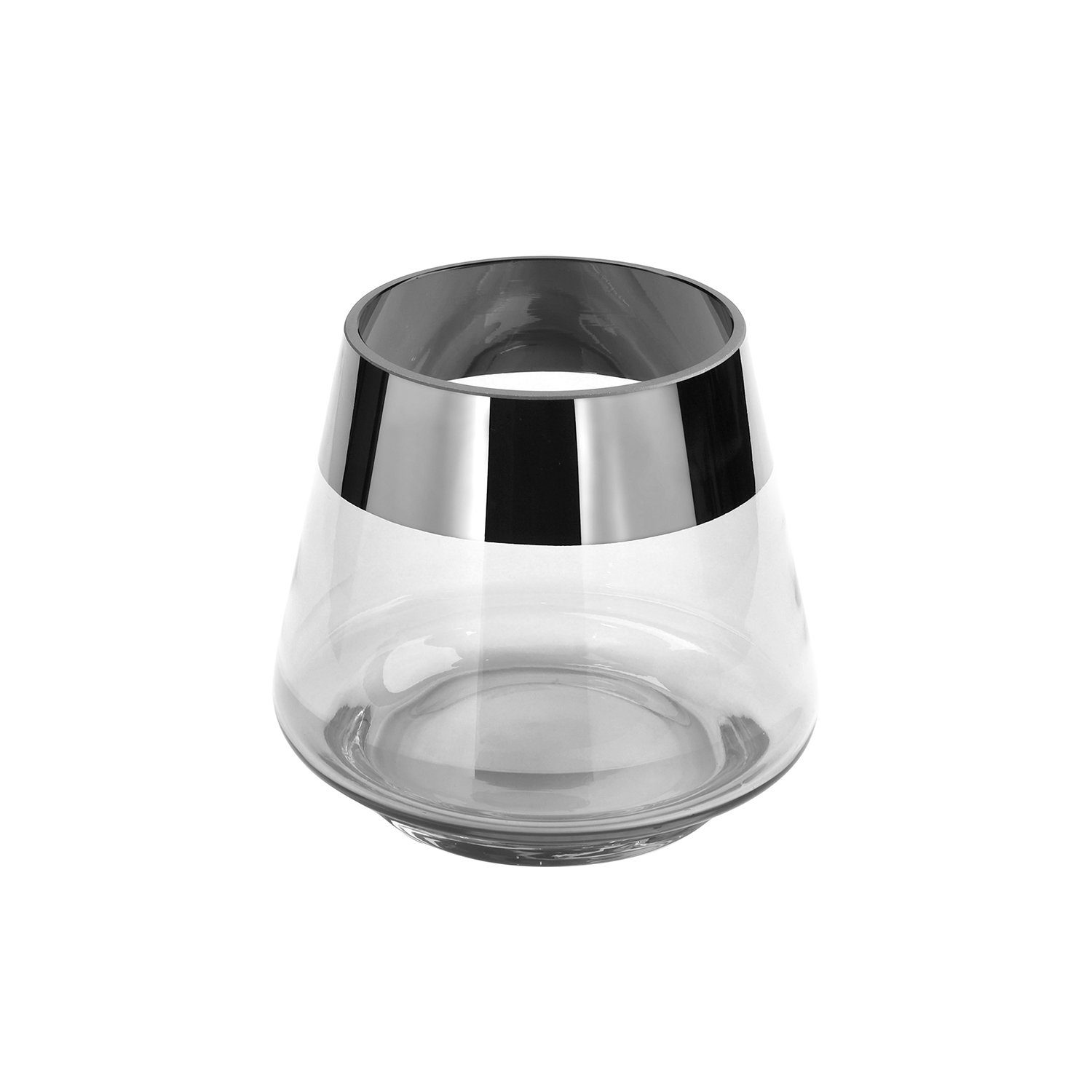 Fink Настольные лампы JONA Настольные лампы - H.13cm - Glas/ Silberfolie - transparent (1xTeelichthalter, 1 St., Leuchte - Geschenk für Frauen), Windlicht Teelicht Торшеры - Eleganter Kerzenleuchter für Zuhause