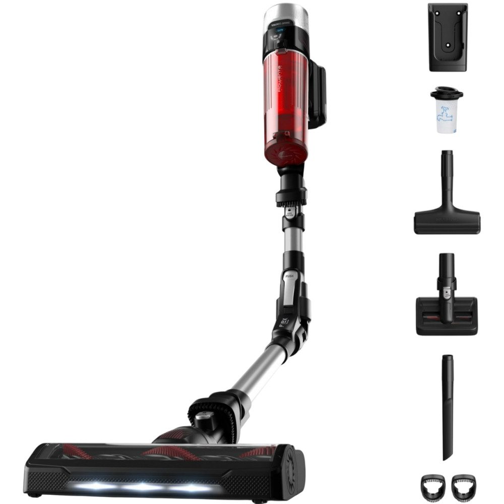 Rowenta Akku-Stielstaubsauger RH2077 XForce Flex 9.60 Animal - Akku-Stielstaubsauger - rot/schwarz, beutellos