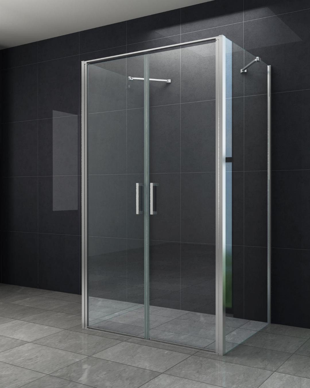 Home Systeme Runddusche ARON U Form Duschkabine Dusche Duschwand Duschabtrennung Duschtür, BxT: 80x90 cm, Einscheibensicherheitsglas