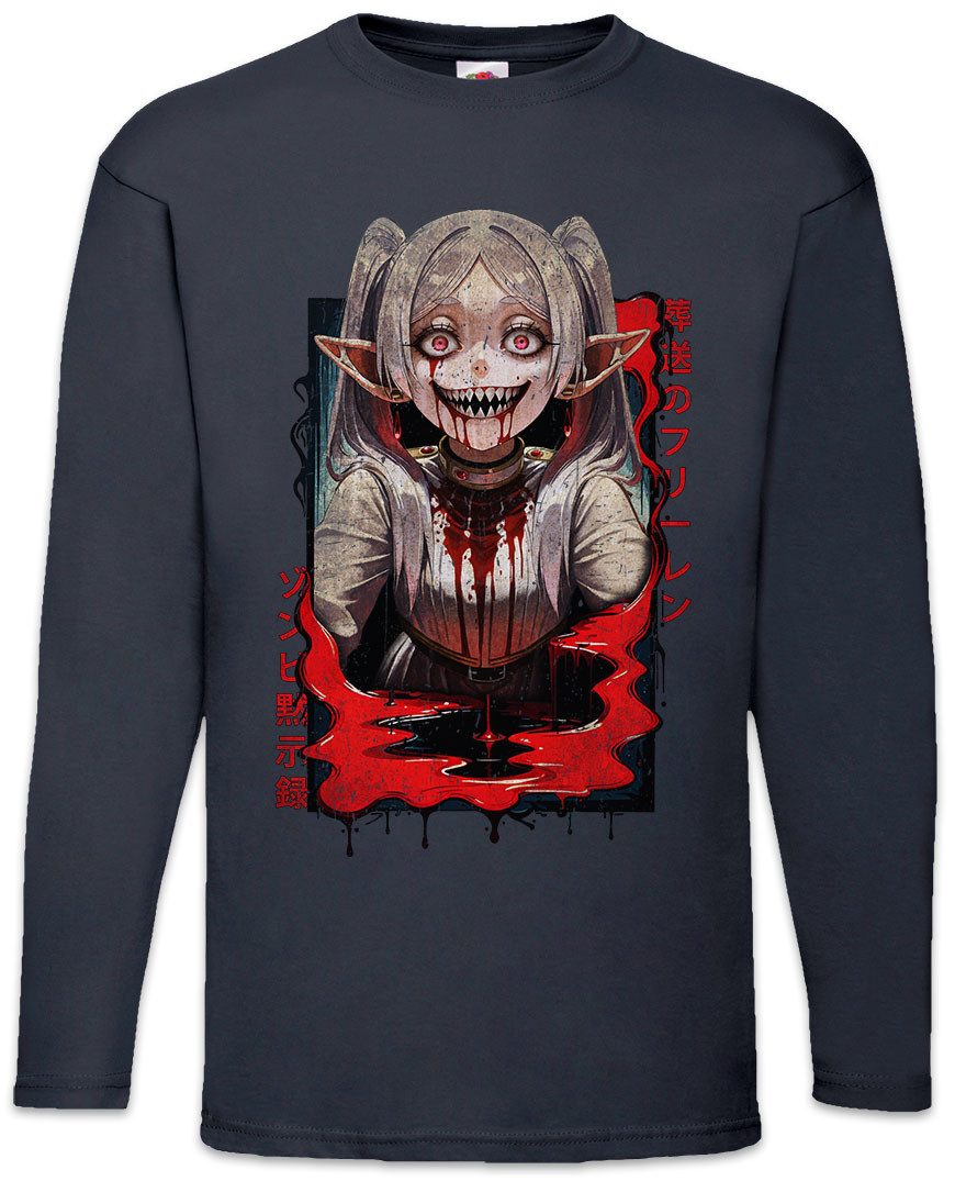 Langarmshirt Horror Sou Sou Langarm T-Shirt Anime Heiter Himmel Frieren Mage Eisen