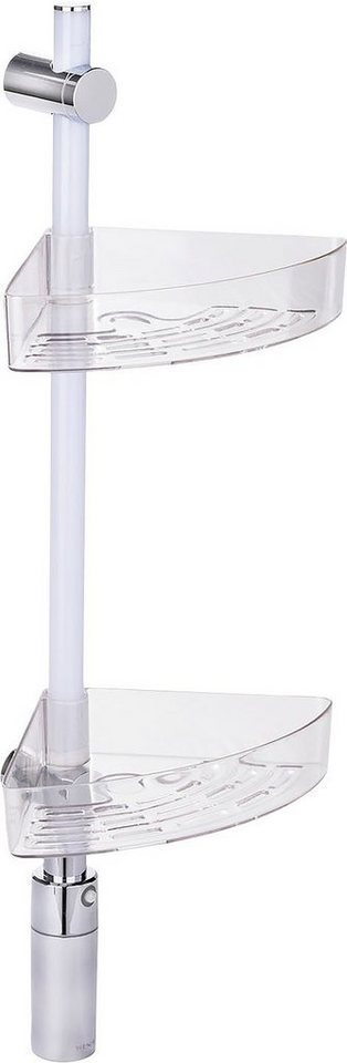 WENKO Duschregal LED Duscheckregal, 74 cm, LED-Duschstange mit  Bewegungsmelder und 2 Ablagen, Einfach anbringen und anschalten - OHNE  KABEL, kein Strom notwendig