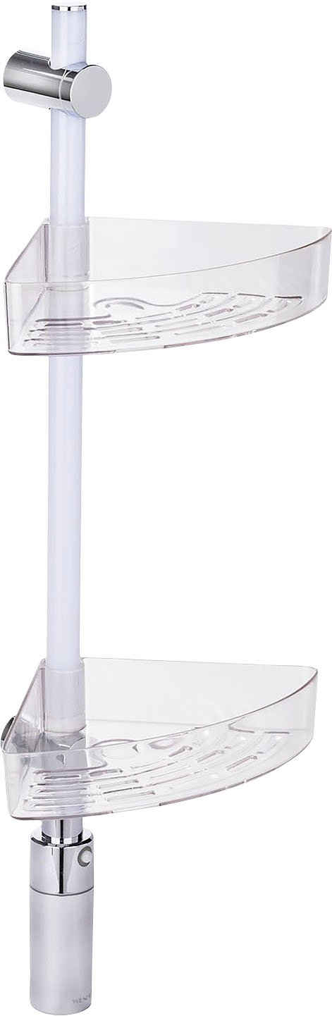 WENKO Duschregal LED Duscheckregal, 74 cm, LED-Duschstange mit Bewegungsmelder und 2 Ablagen