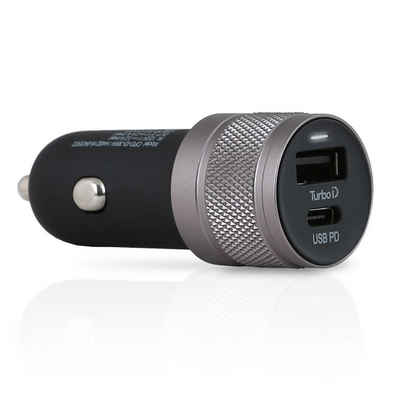 Wicked Chili Dual USB Ladegerät mit PD 3.0 USB-C Fast Charger Auto-Adapter Zigarettenanzünder-Stecker zu USB-C mit PD 3.0 + USB-A mit Turbo-ID, Fast Charge, Universal, USB 2-Port Adapter mit Power Delivery 3.0 un