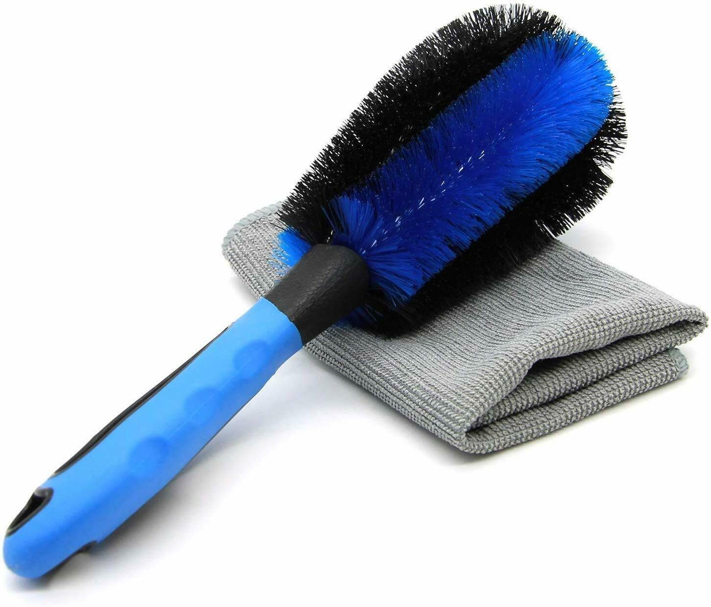 Felgenbürste Felgenbürste 26 cm und Microfaser Reinigungstuch Auto Waschbürste