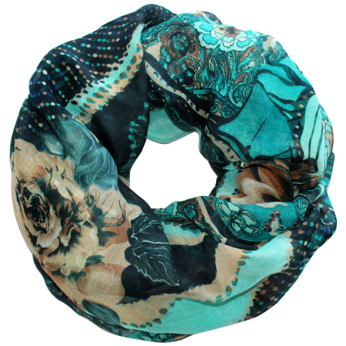 dy_mode Loop XXL Loop Schal Geblümt Rundschal Rosen Muster Schlauchschal günstig online kaufen