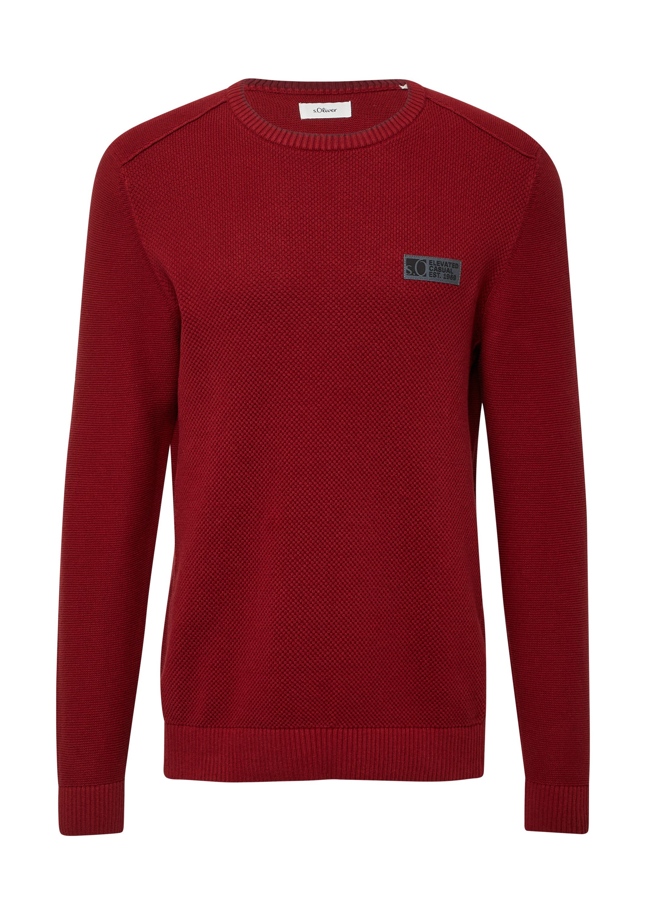 s.Oliver Longpullover Strickpullover Strickpullover aus Baumwolle mit Struk günstig online kaufen