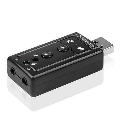 Retoo USB 7.1 Externe Soundkarte Adapter Audio Surround Sound Computer PC Soundkarte 3D-Surround3D-Surround, Mikrofoneingänge, Kopfhörereingang, Systemsimulation, Stromversorgung