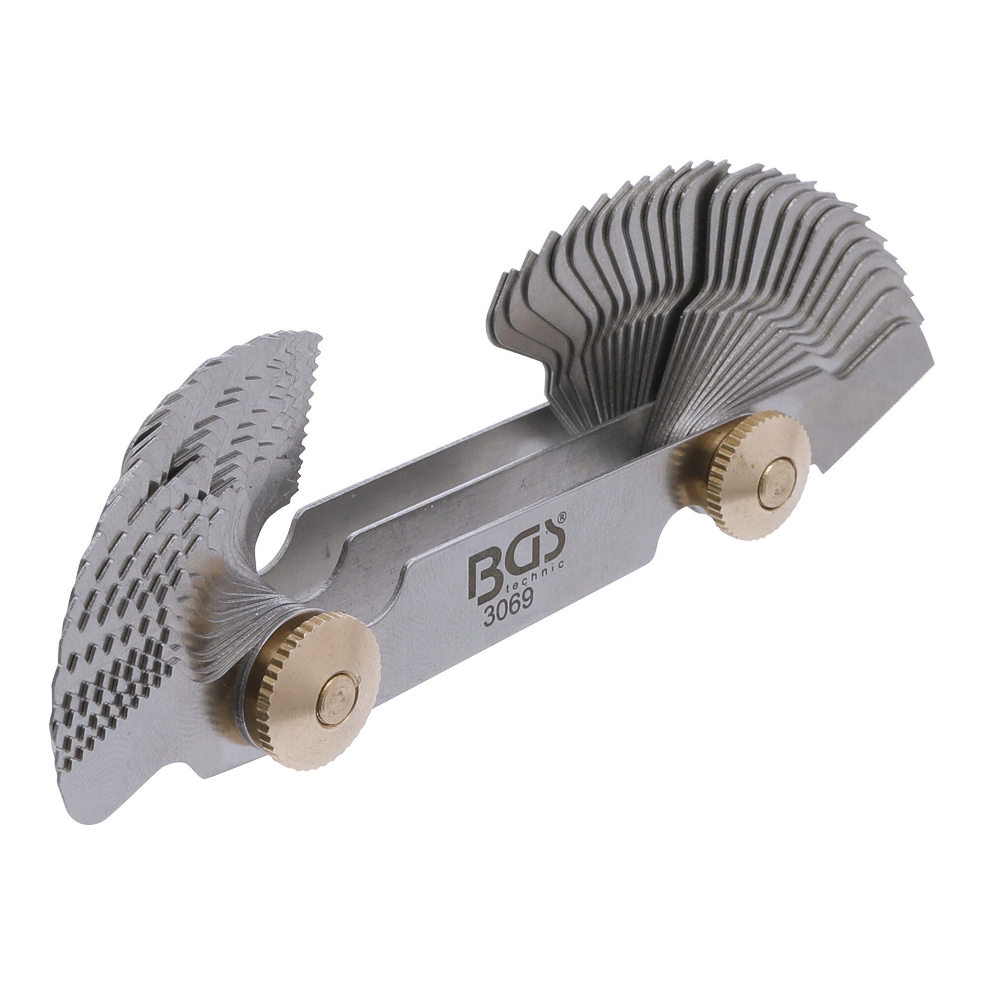 BGS technic Bohrlehre BGS Doppel-Gewindeschablone, 52 Blatt metrisch 0,25 - 6,0 mm, Whitwort