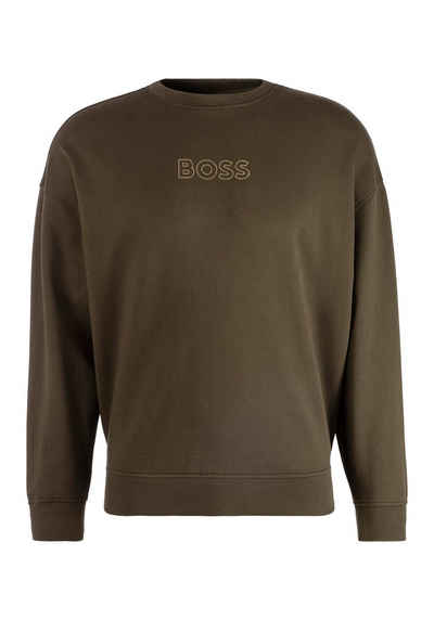 BOSS ORANGE Sweatshirt C_elaslogan_print1 mit BOSS-Schriftzug aus Schmucksteinen