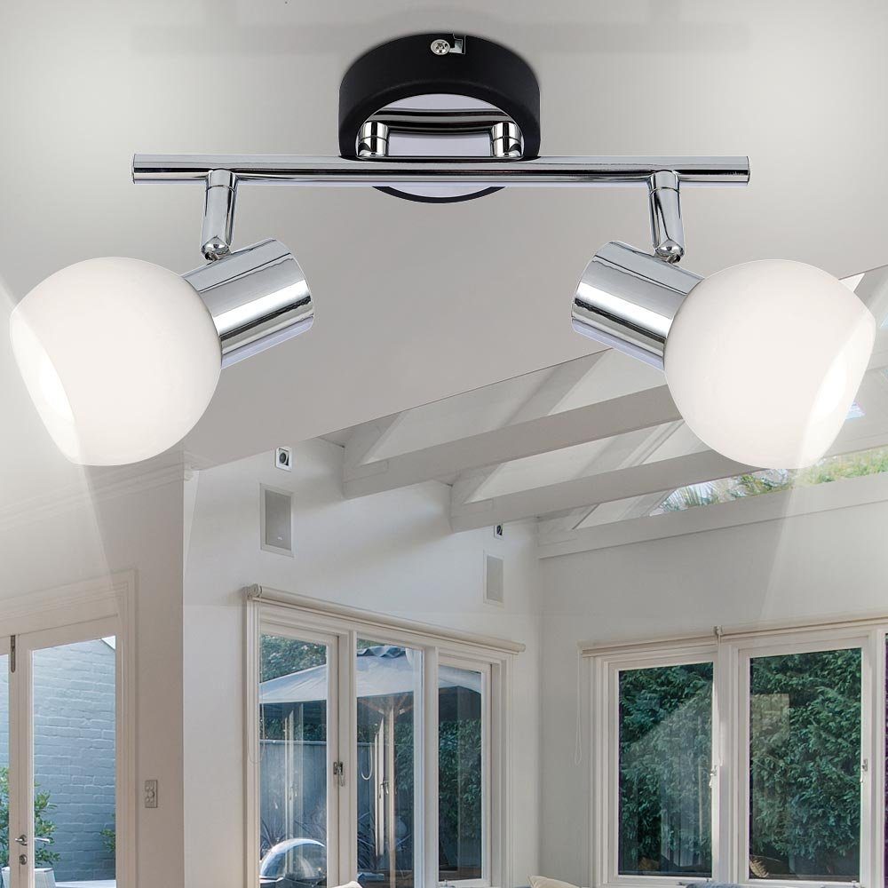 Decken LED Decken Lampe Chrom Spot Strahler Leuchte Beleuchtung Wohn Ess Zimmer 