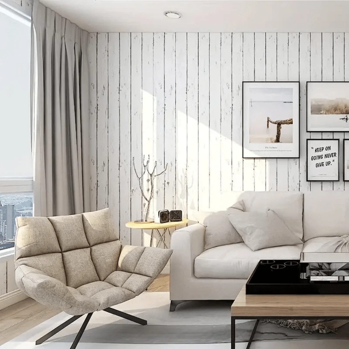 HomeBella Mustertapete Selbstklebende Wandtapete in Holzoptik Abziehbare, Pflegeleichte Folie