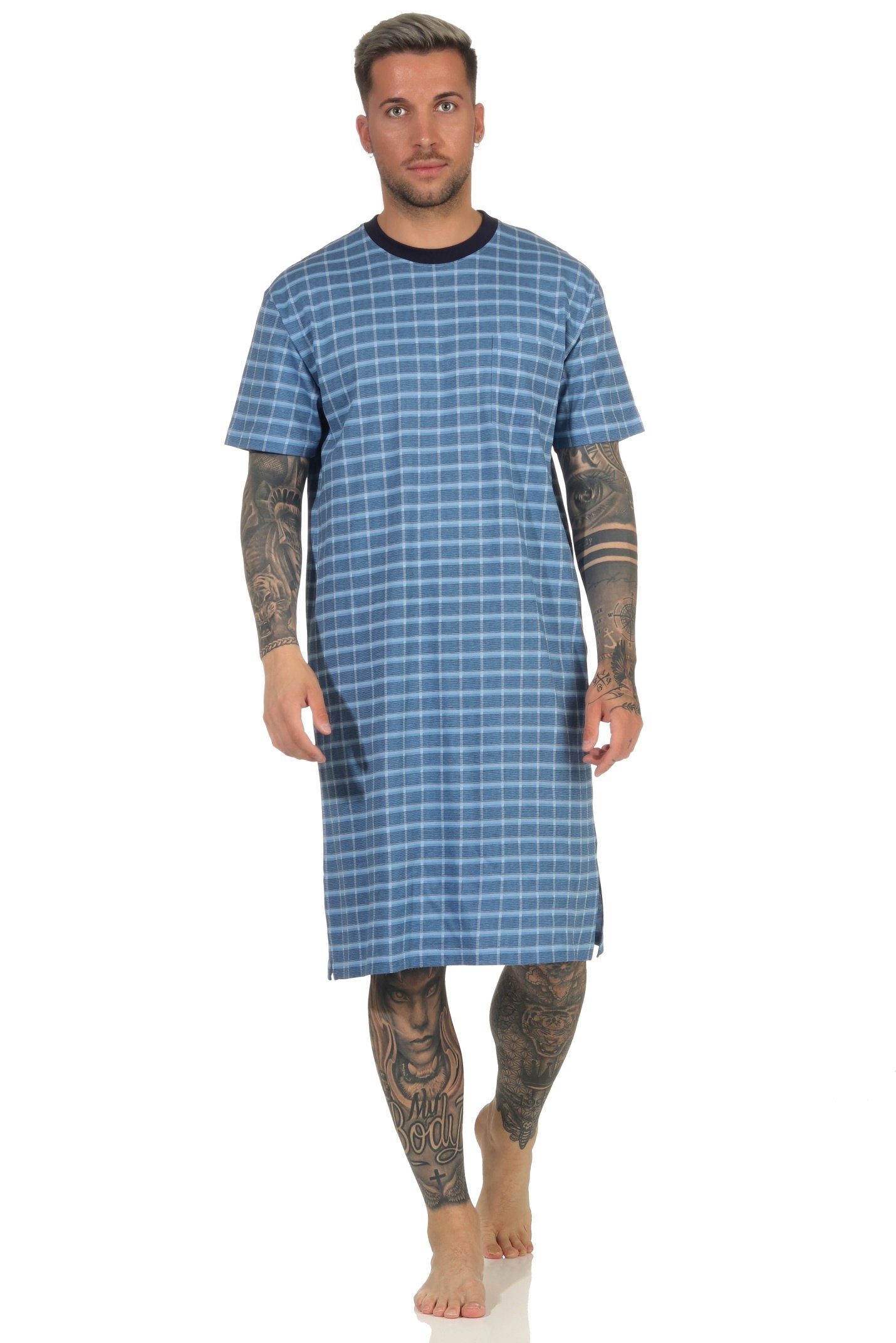 Normann Pyjama Herren Nachthemd kurzarm in günstig online kaufen