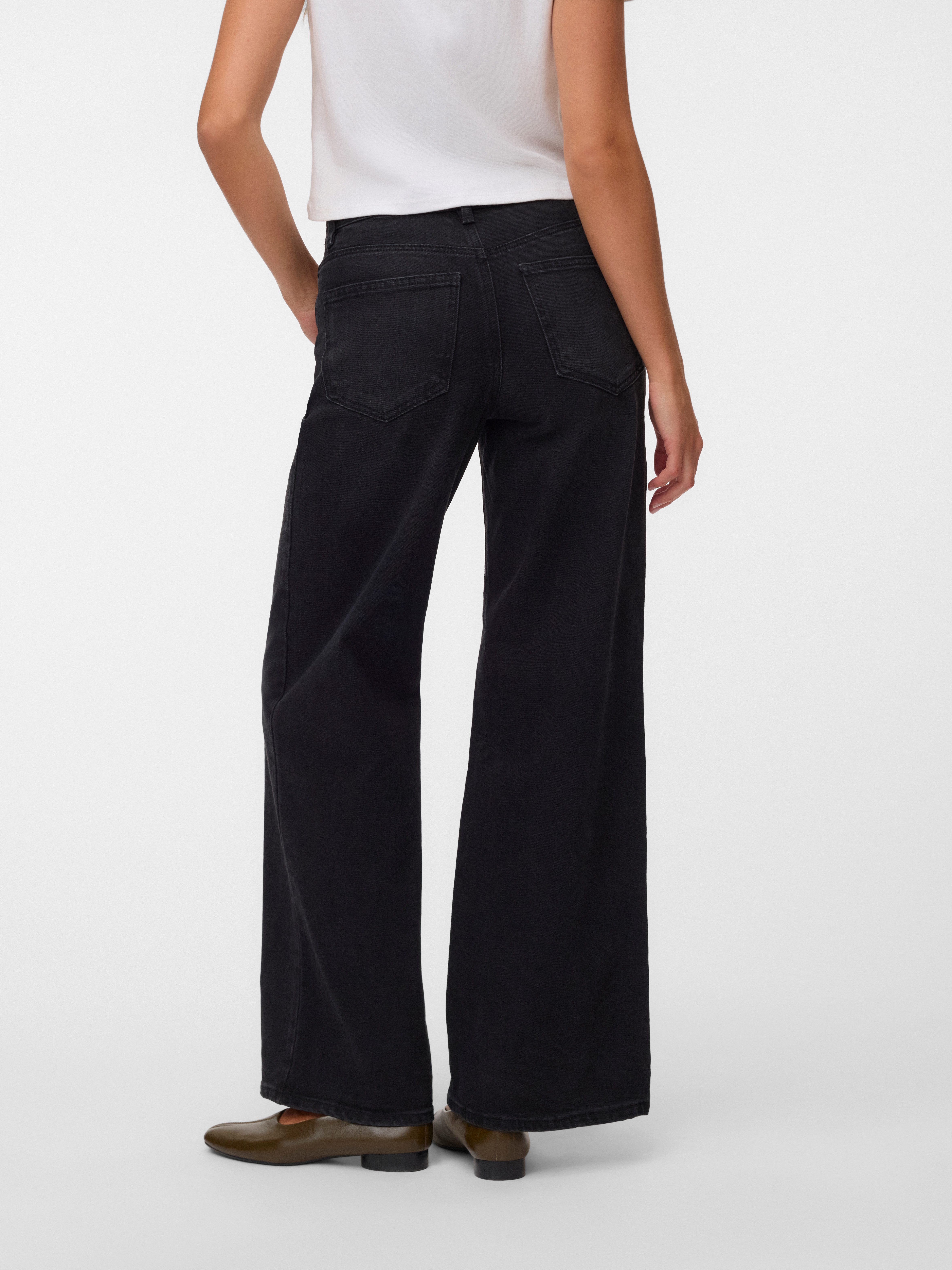 Vero Moda Weite Jeans VMOLIVIA STRETCH HR WIDE JNS LI1101 NOOS Baumwollmischung, high waist, wide fit