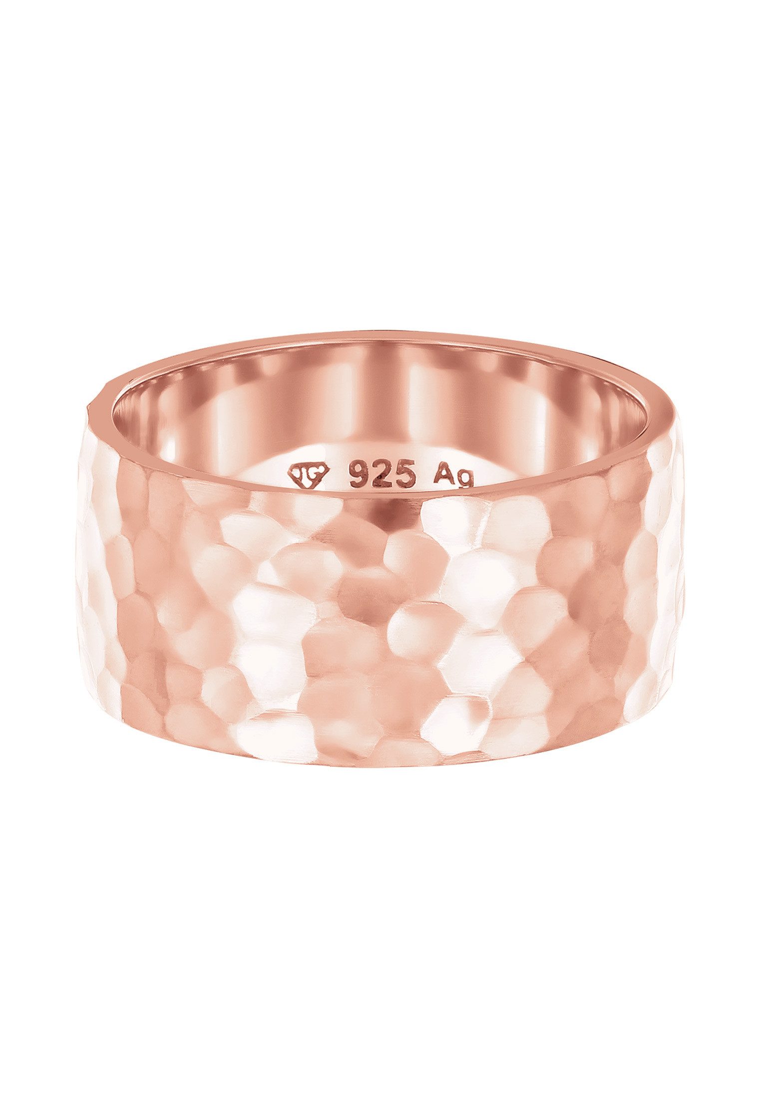 Elli Fingerring Breit Bandring Gehämmert Matt günstig online kaufen