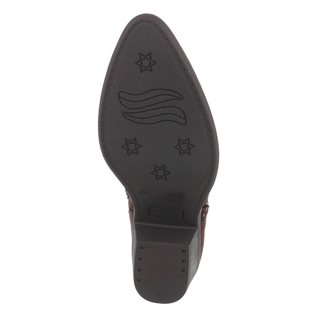 Ital-Design Elegante Damen Stiefelette mit Details für Alltag und Freizeit Westernstiefelette (90471309) Blockabsatz Stiefeletten in Braun