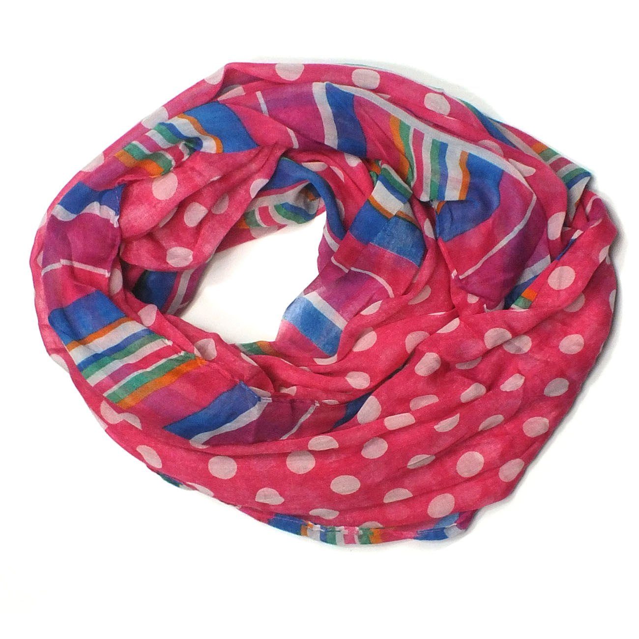 chic4home Loop, Scarf, Set), Tube (Set, Damen pink Loop-Schal, Punkte-Design 1-St