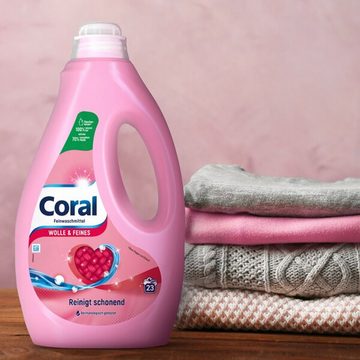Coral Feinwaschmittel Wolle & Feines 6x Flüssigwaschmittel 23WL (1.15 L) Feinwaschmittel (für eine schonende Reinigung)