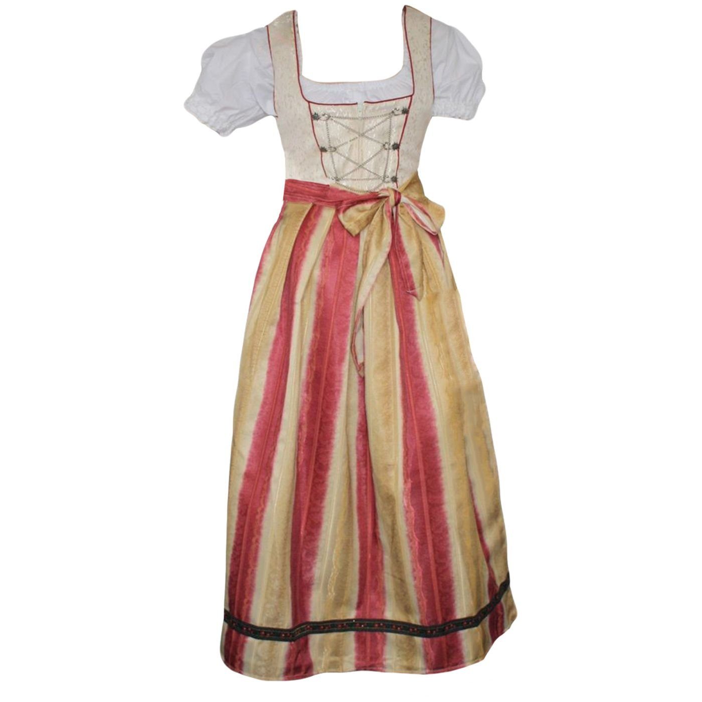 Creme/Schwarz 3-teilig Dirndl German GW1350 Lang-Dirndl Wear Dirndlset