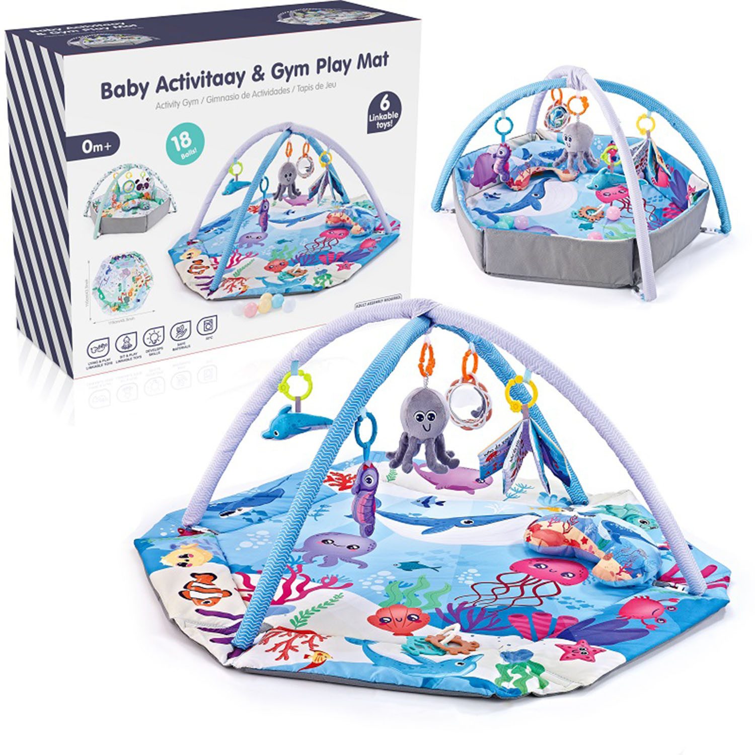 HEYHIPPO Spielmatte Baby Spielmatte Zaun Fitness Krabbeldecke Spielecke 110 günstig online kaufen