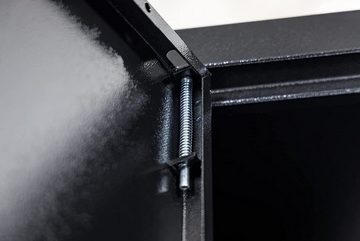 Furni24 Aktenschrank Aktenschrank, Stahl, 92 x 195 cm schwarz