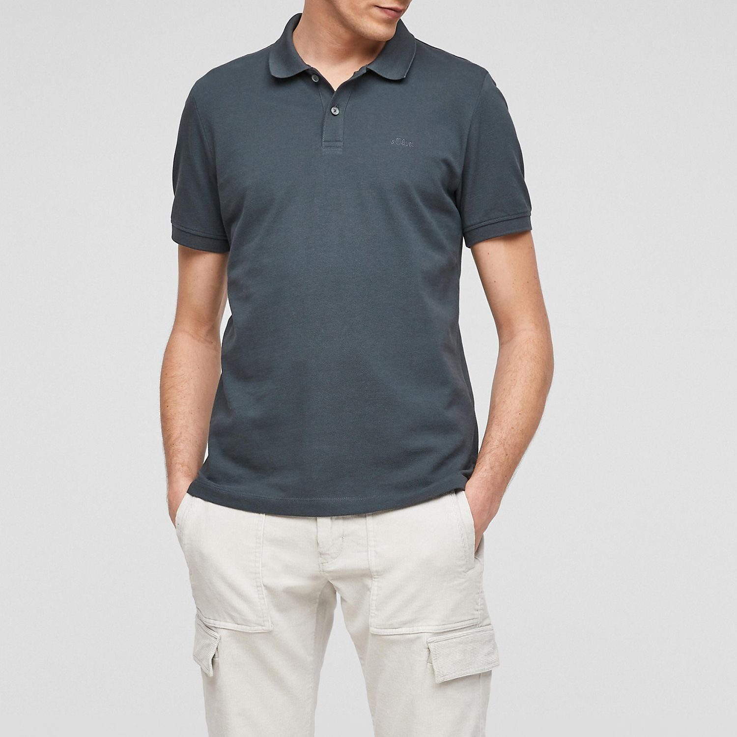 s.Oliver Poloshirt Basic (1-tlg) Poloshirt mit Logostickerei günstig online kaufen