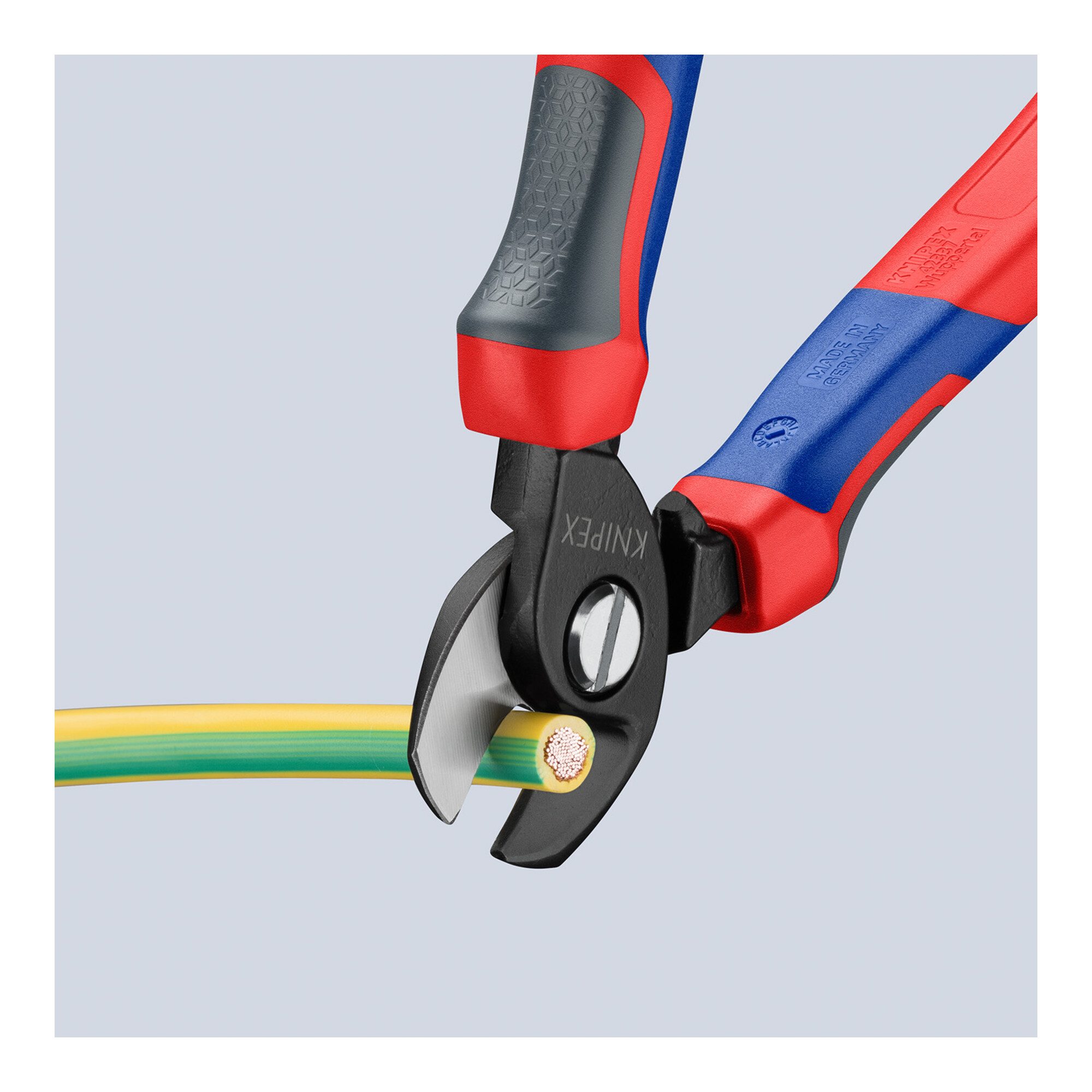 Knipex Kabelschere KNIPEX 95 12 165 Kabelschere mit Comfort-Griffen brüniert 165 mm