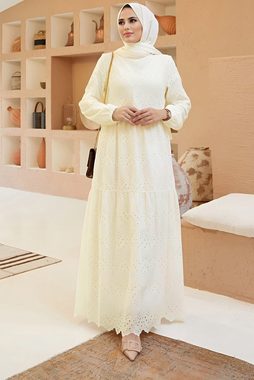 Modabout Maxikleid Langes Kleider Abaya Hijab Kleid Damen - NELB0007D4644KRM (1-tlg)