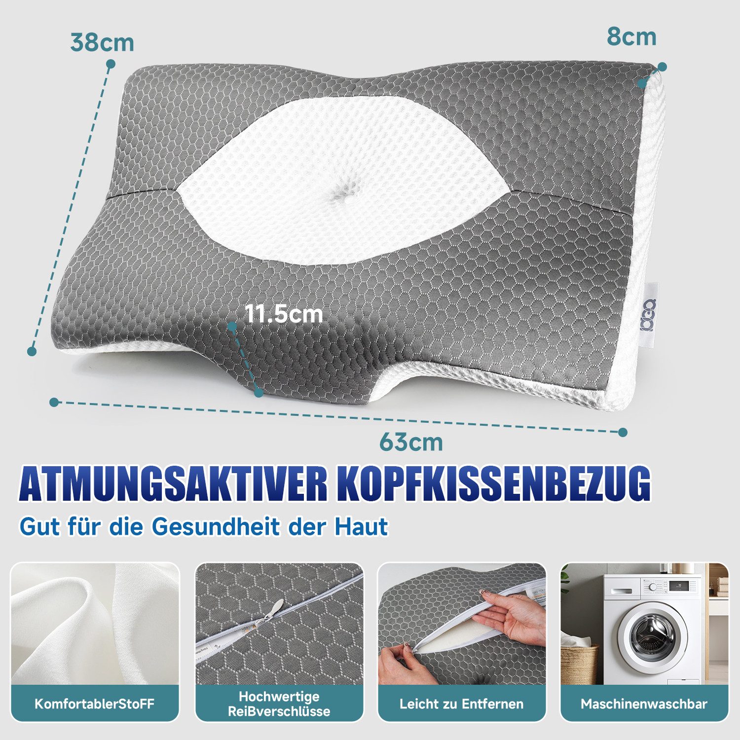 Esun Kopfkissen Orthopädisches Kissen, Kopfkissen Nackenschmerzen günstig online kaufen
