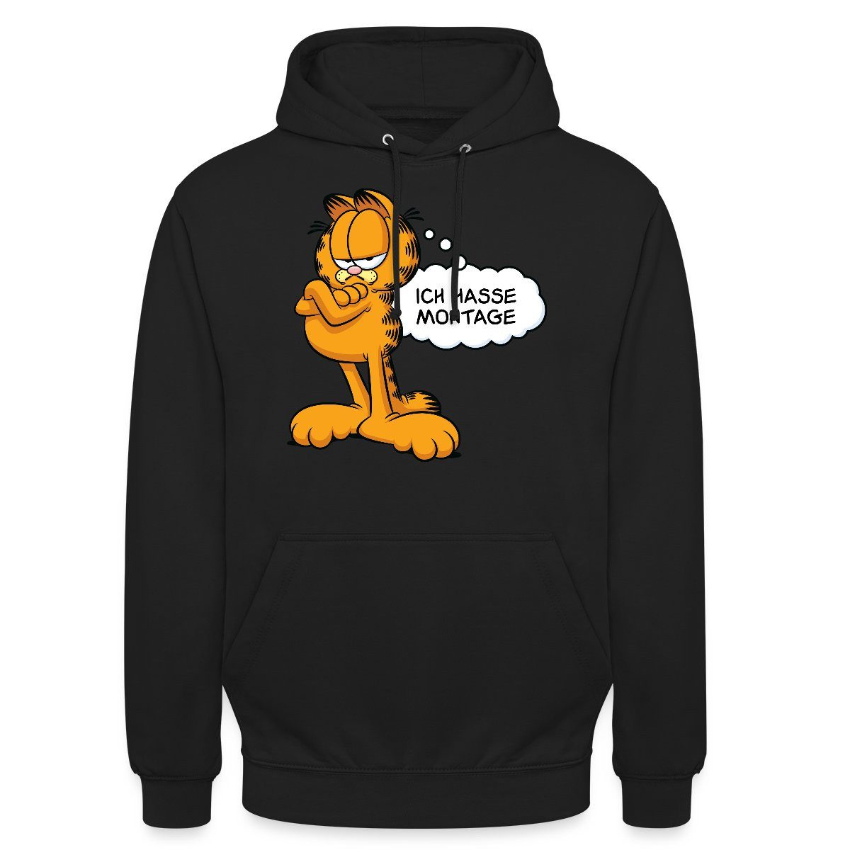 Spreadshirt Hoodie Garfield Ich Hasse Montage Lustiger Spruch Unisex Hoodie (1-tlg)