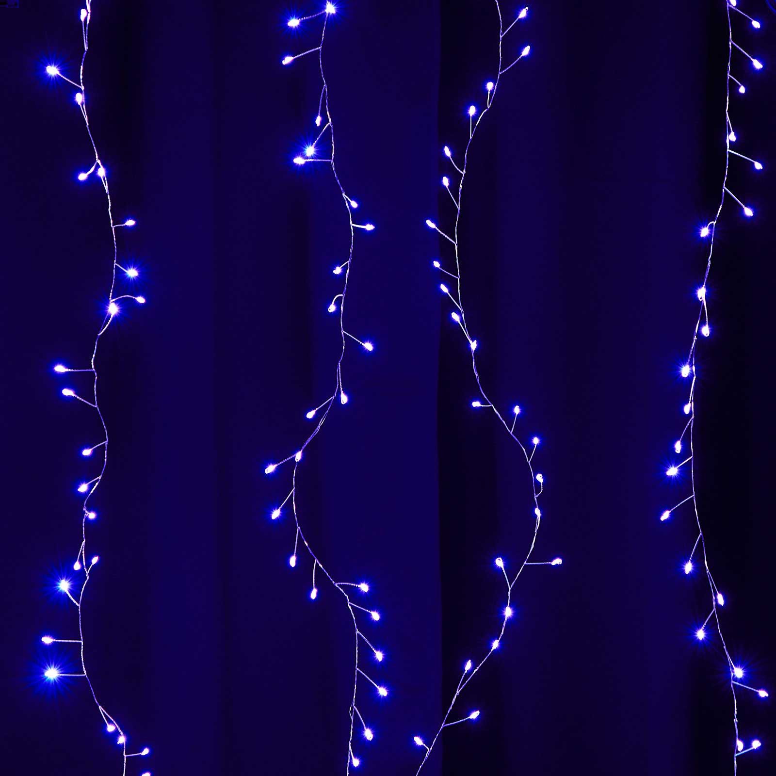 Qualra LED-Lichterkette 100/200LEDs Cluster Lichterkette USB Kupferkabel Feuerwerkskörper, 3/6m Dimmer mit Fernbedienung Timer Weihnachtslichterkette