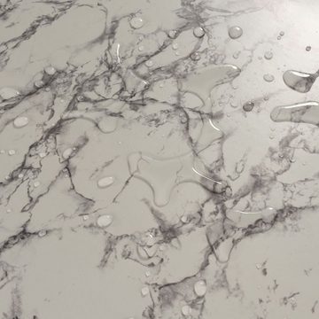 laro Tischdecke Wachstuch-Tischdecken Abwaschbar Marmor Weiß Schwarz Grau rechteckig