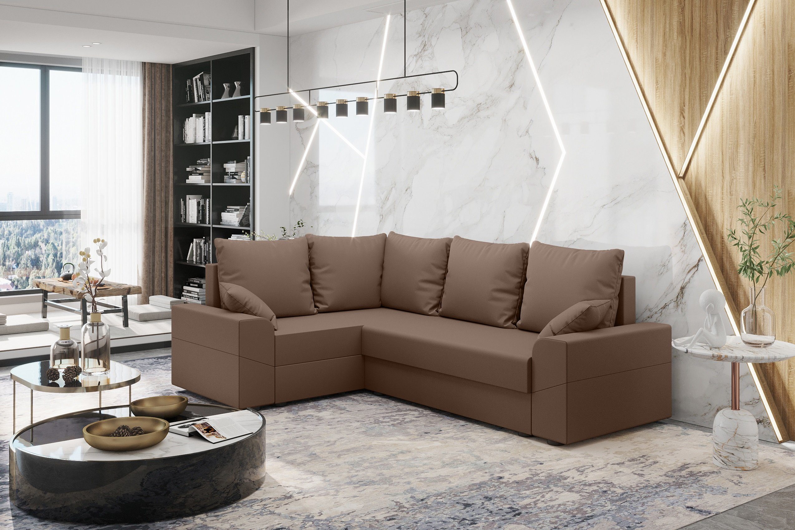 Stylefy Ecksofa Bettkasten, mit Design Bettfunktion, L-Form, Sofa, mit Sitzkomfort, Eckcouch, Montero, Modern