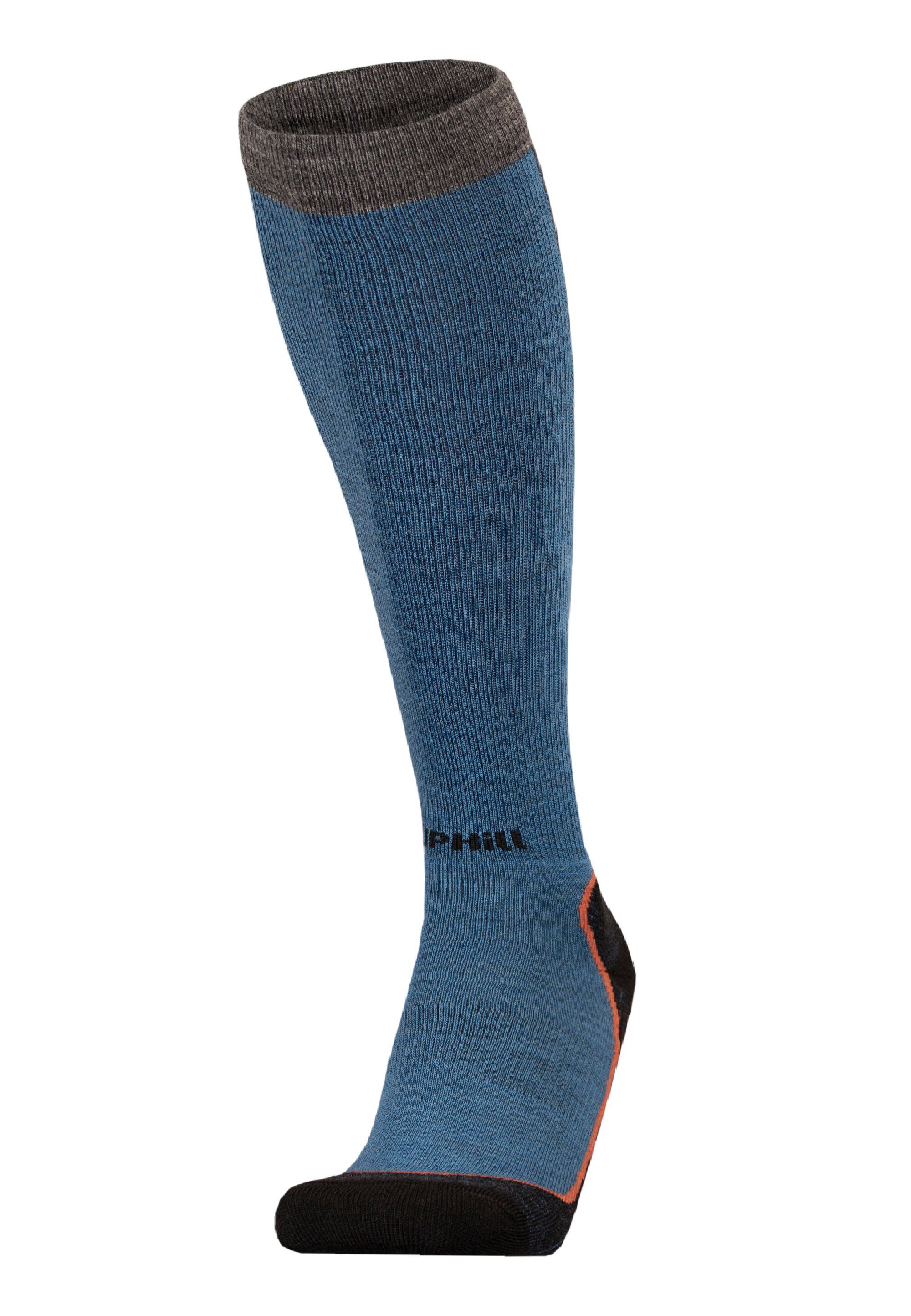 Socken mit mehrlagiger (1-Paar) UphillSport OUNA Struktur blau-grau