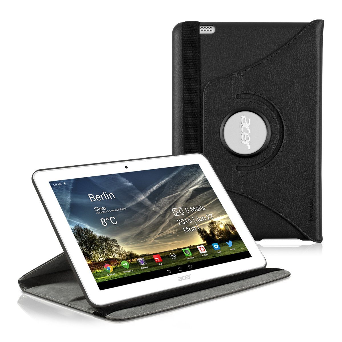 kwmobile Tablet-Hülle Hülle für Acer Iconia Tab 10 (A3-A20), 360° Tablet  Schutzhülle Cover Case aus Kunstleder