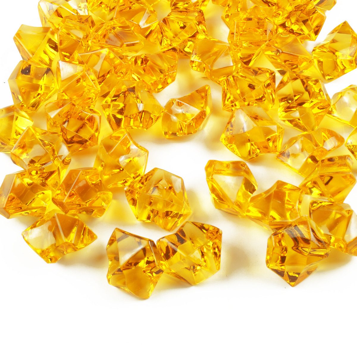 Goodymax Streudeko Goodymax® Kristall-Eis 25 mm Honiggelb 50 Stück, Gelb Ziersteine Dekosteine Granulat Diamanten Edelsteine