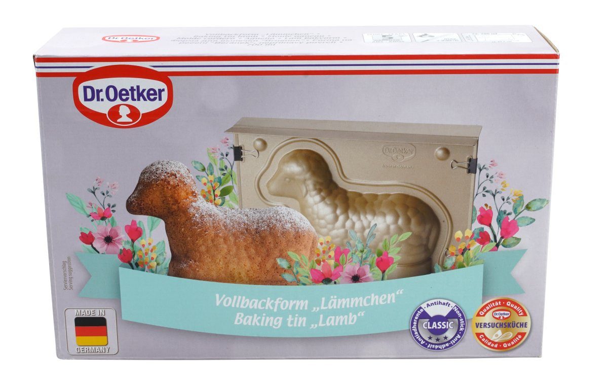 Dr. Oetker Küchenhelfer Backform Lämmchen, Vollbackform Lämmchen klein, 3D Osterbackform, 6 x 23,5 x 15 cm