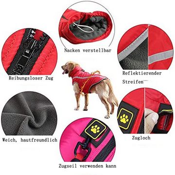 GelldG Hundejacke Wasserdichter Hundemantel Winter Warme Jacke Winddichte