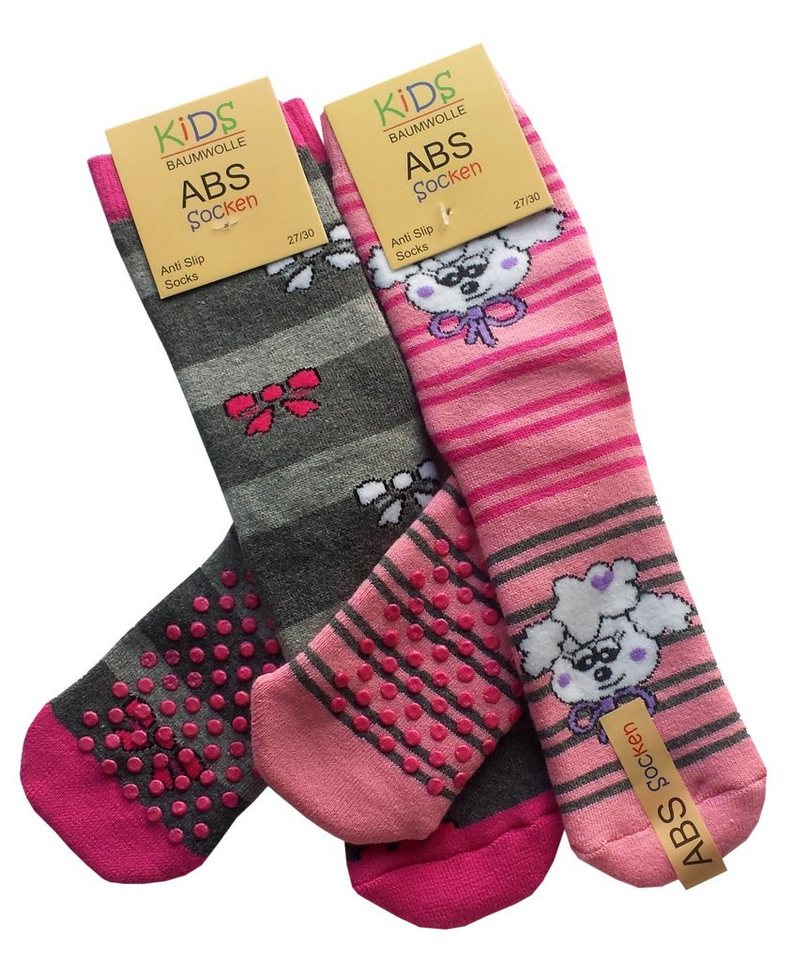 ABS-Sohle, Fußböden mit für Antirutsch-Sohle auf Halt Socken glatten Yenita® sicheren (2-Paar)