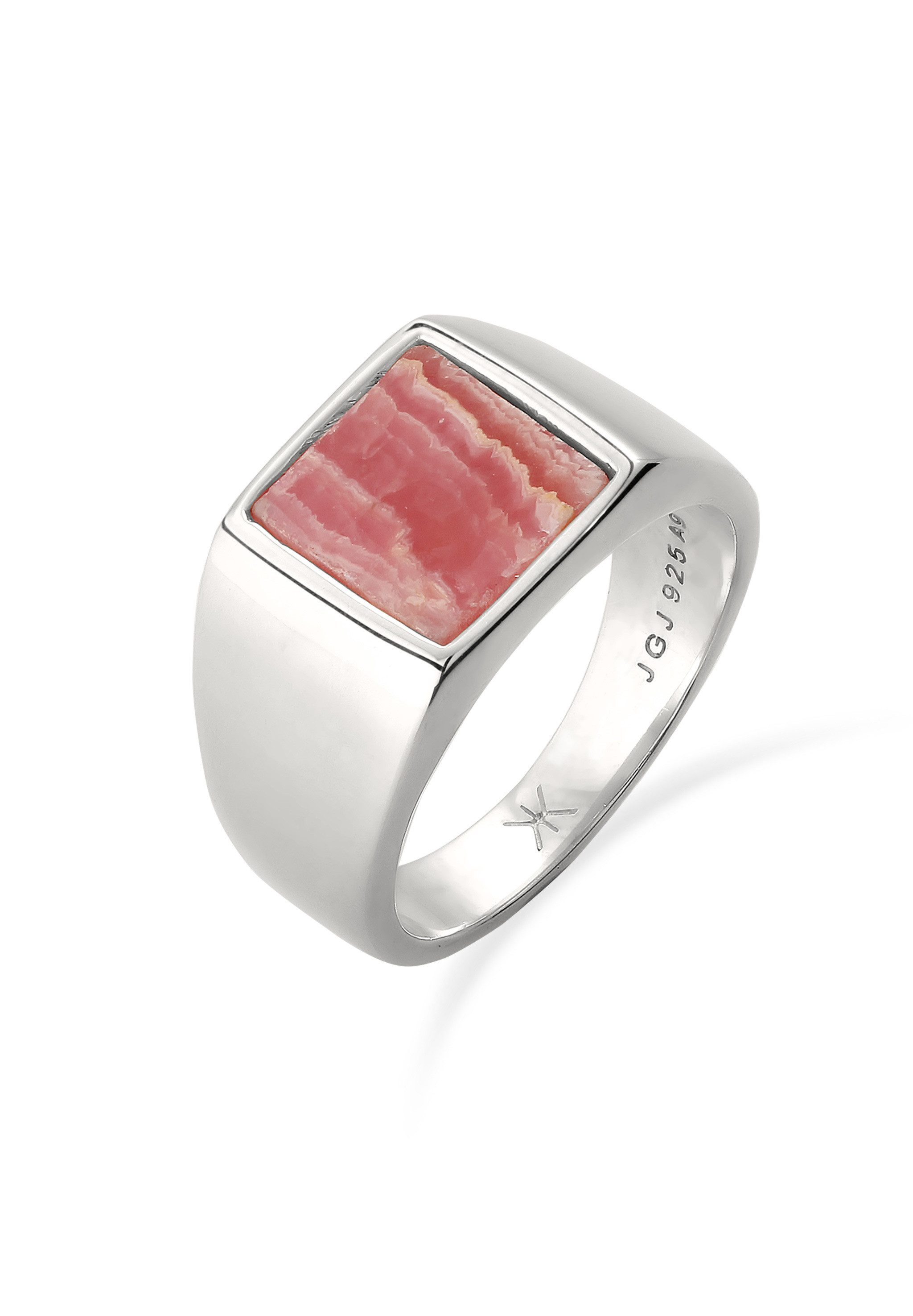 Kuzzoi Siegelring Siegelring Rhodochrosit Orange 925 Sterling Silber