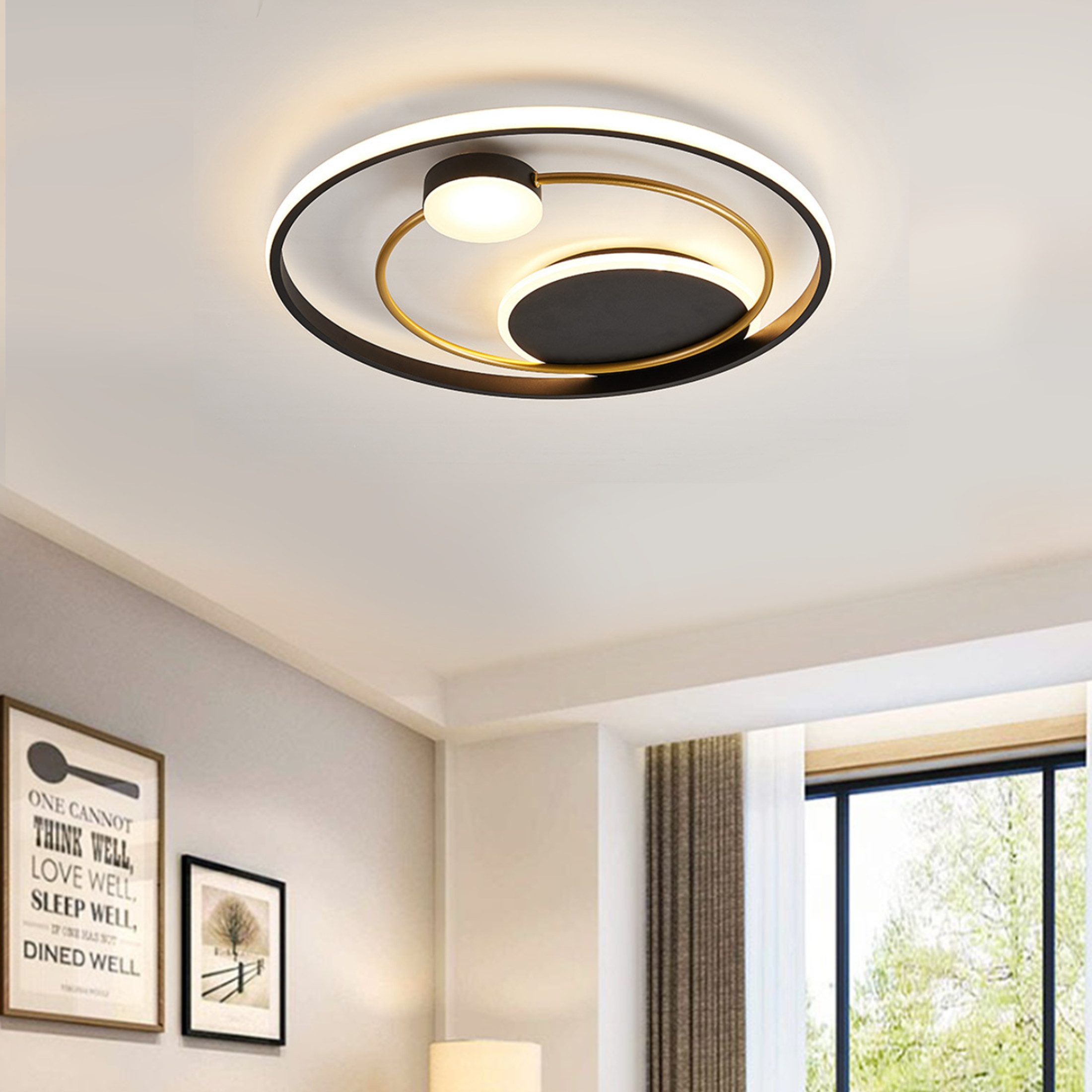 YINDN Deckenleuchte 50cm LED Deckenleuchten, Stufenlos günstig online kaufen