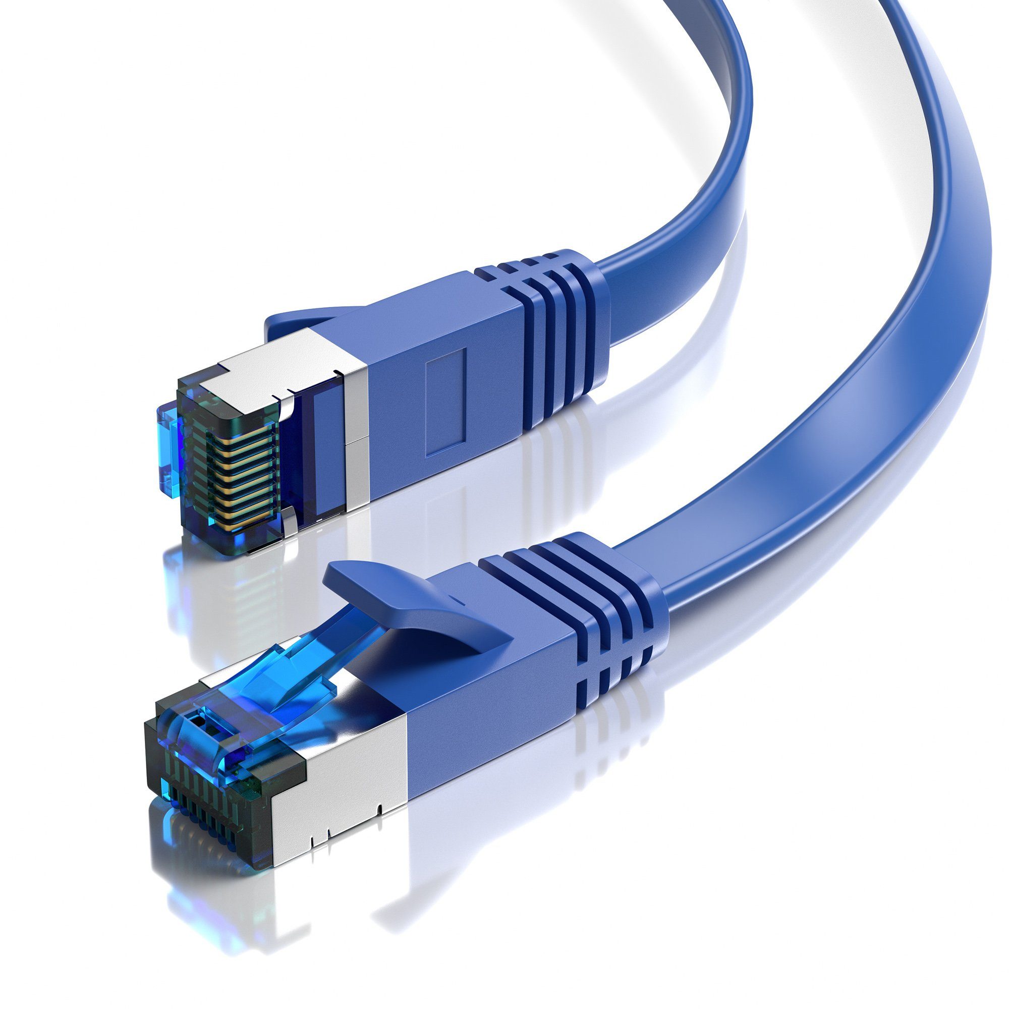 JAMEGA CAT 7 Flachkabel, RJ45 LAN Ethernet Patchkabel Netzwerk LAN-Kabel, CAT.7, RJ-45 Stecker (Ethernet) (200 cm)