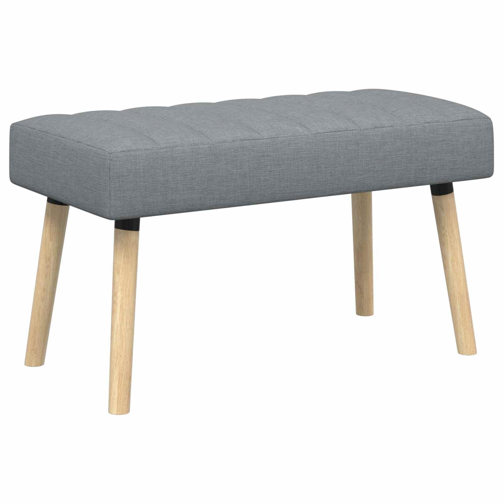 vidaXL Sitzbank Kanalgepolsterte Bank Hellgrau 80 x 40 x 46 cm Stoff (1-St)