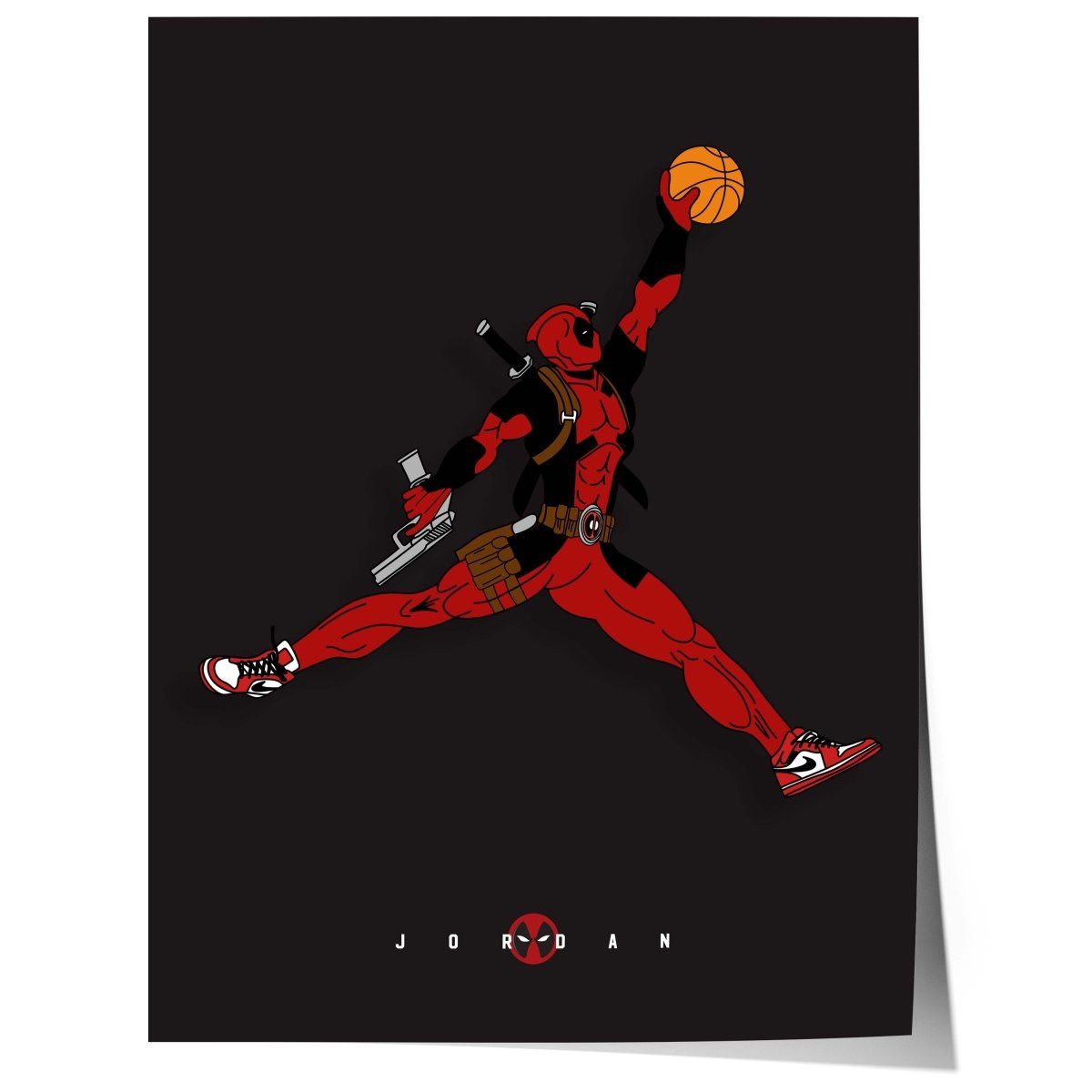 JUSTGOODMOOD Poster Basketball Superheld llustration Pop Art Comic Stil Moderne Film Chara, (1 St)