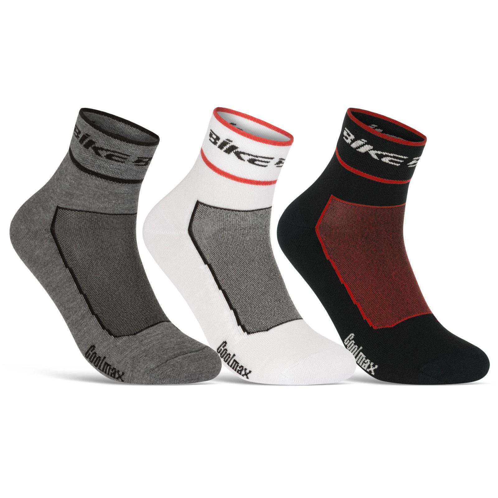 sockenkauf24 Funktionssocken Coolmax Quarter Fahrrad-Socken für Herren & Damen (3-Paar) Atmungsaktive Radsport Socken 50302P WP