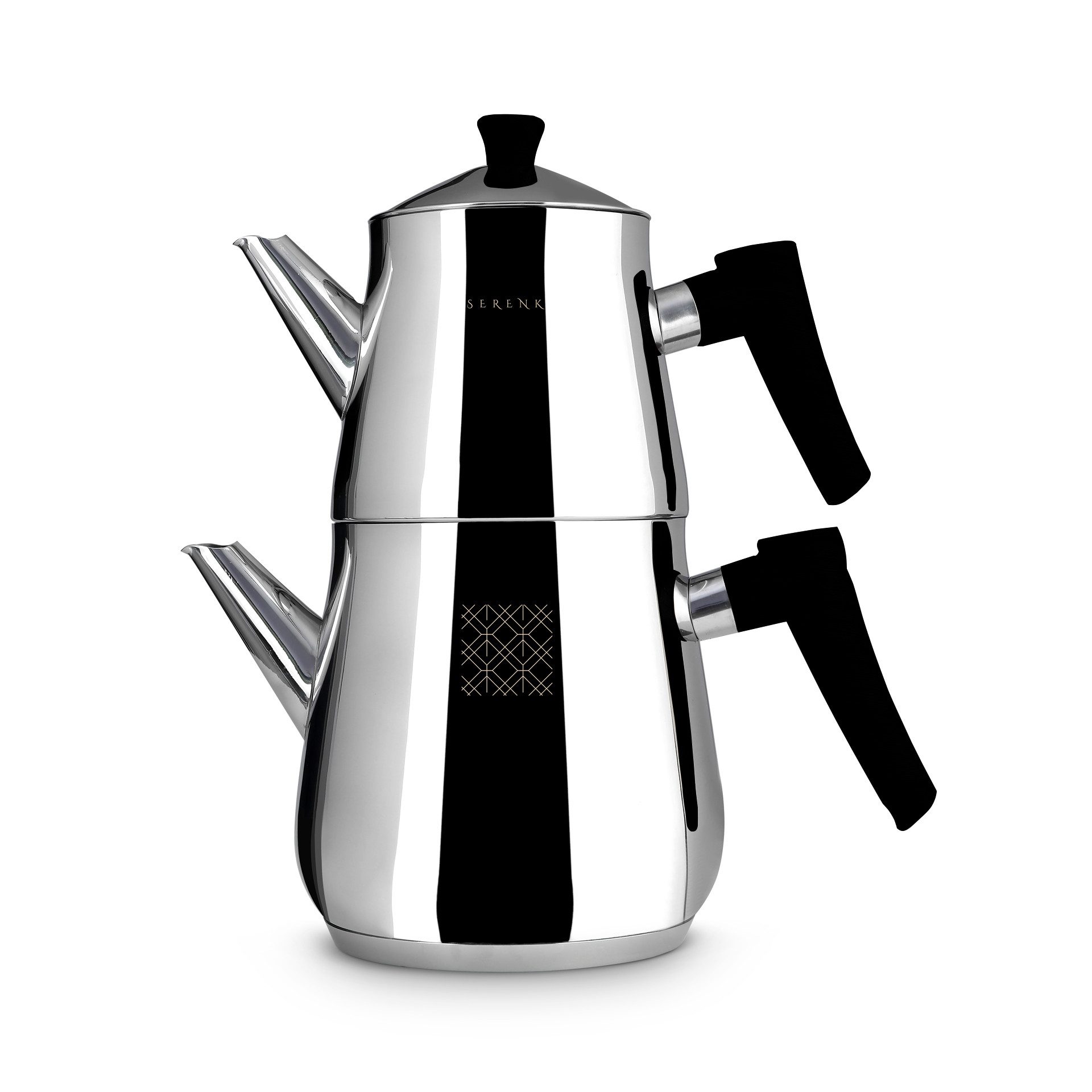 SERENK Teekanne Serenk Türkisches Teekannen-Set Caydanlik 3 l Edelstahl Induktion, 3 l, (4-St)