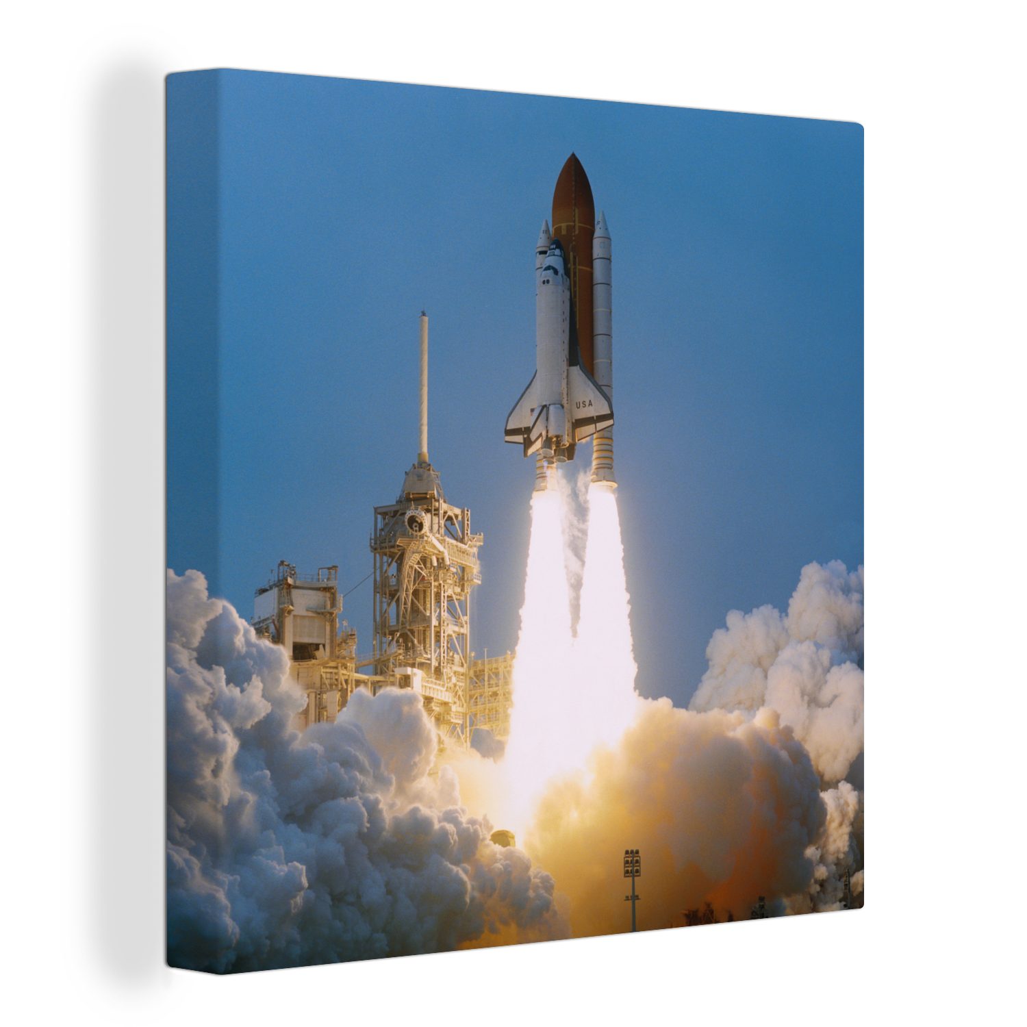 OneMillionCanvasses® Leinwandbild Ein Start des (1 St), Schlafzimmer für Leinwand Bilder Shuttles, Space Wohnzimmer