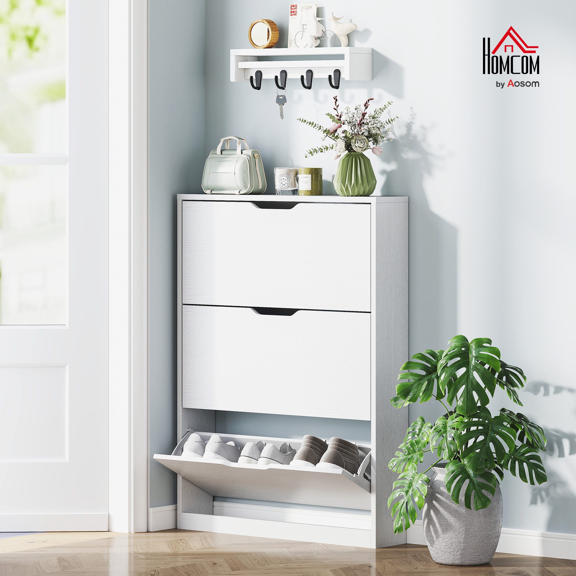 HOMCOM Schuhschrank mit 3 Schubladen und günstig online kaufen